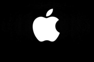 apple logo black white