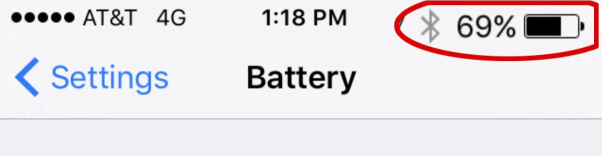 battery status bar