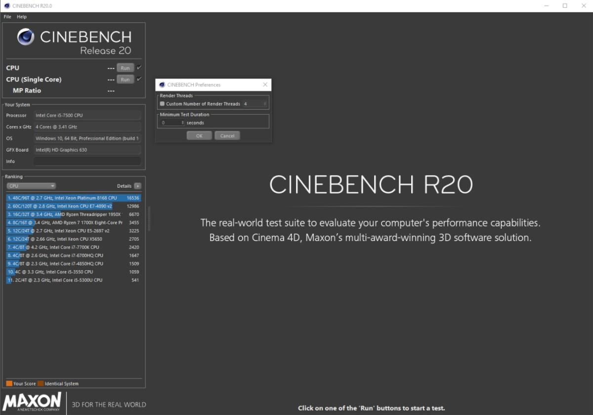 cinebench options