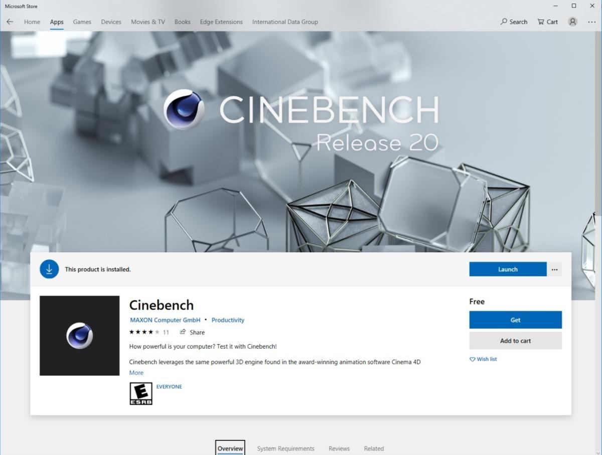 cinebench r20 store