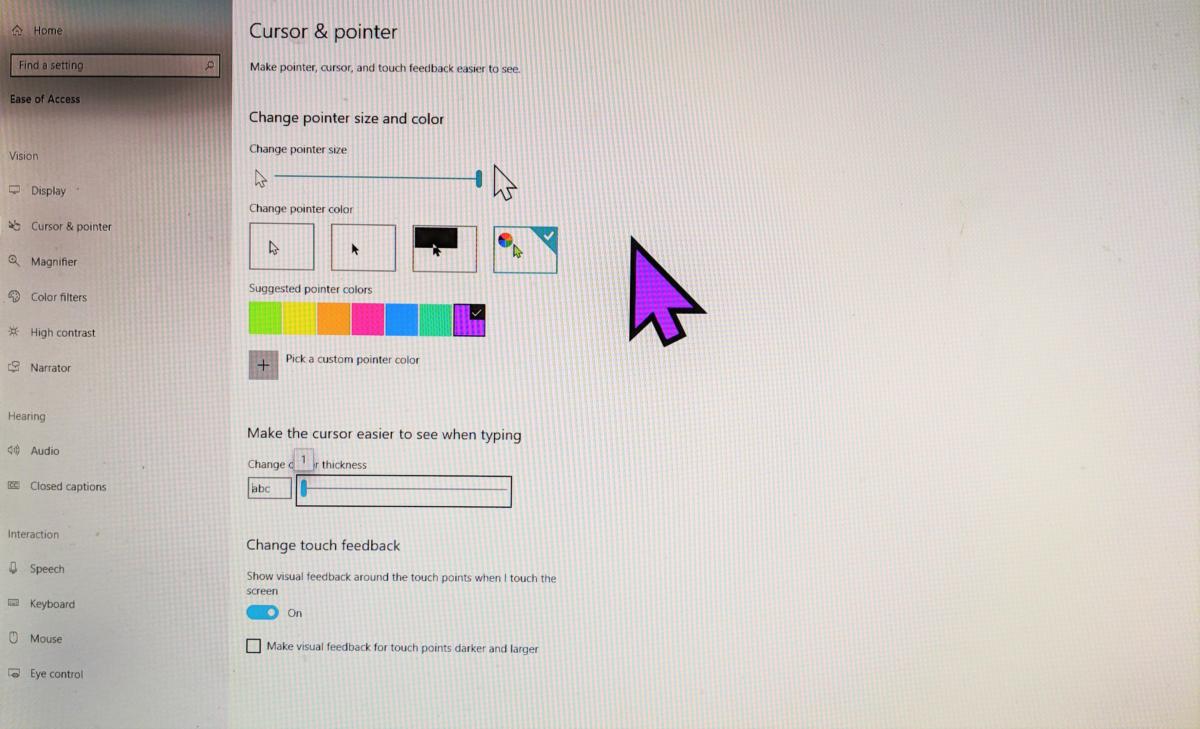 Windows 10 April 2019 Update cursors