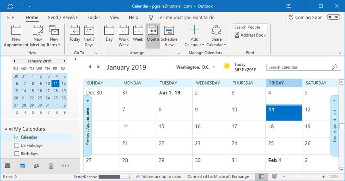 outlook calendar