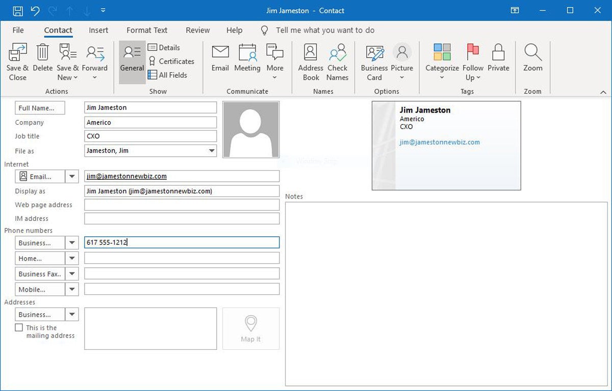 outlook contacts