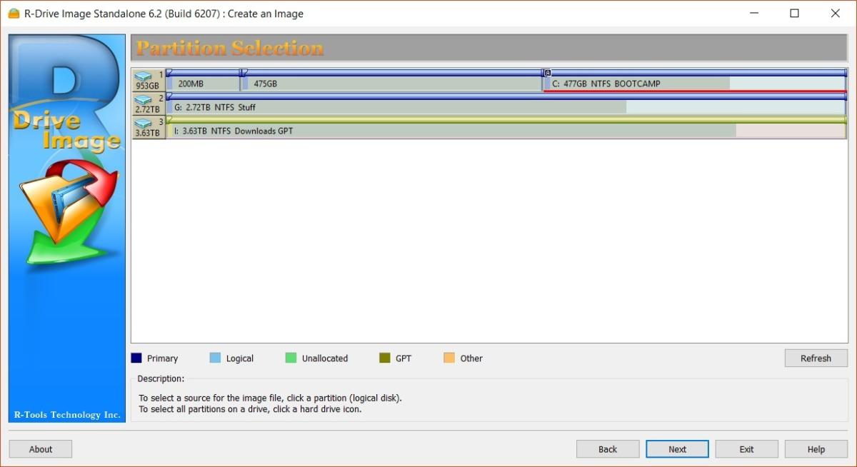 rdrive select partitions