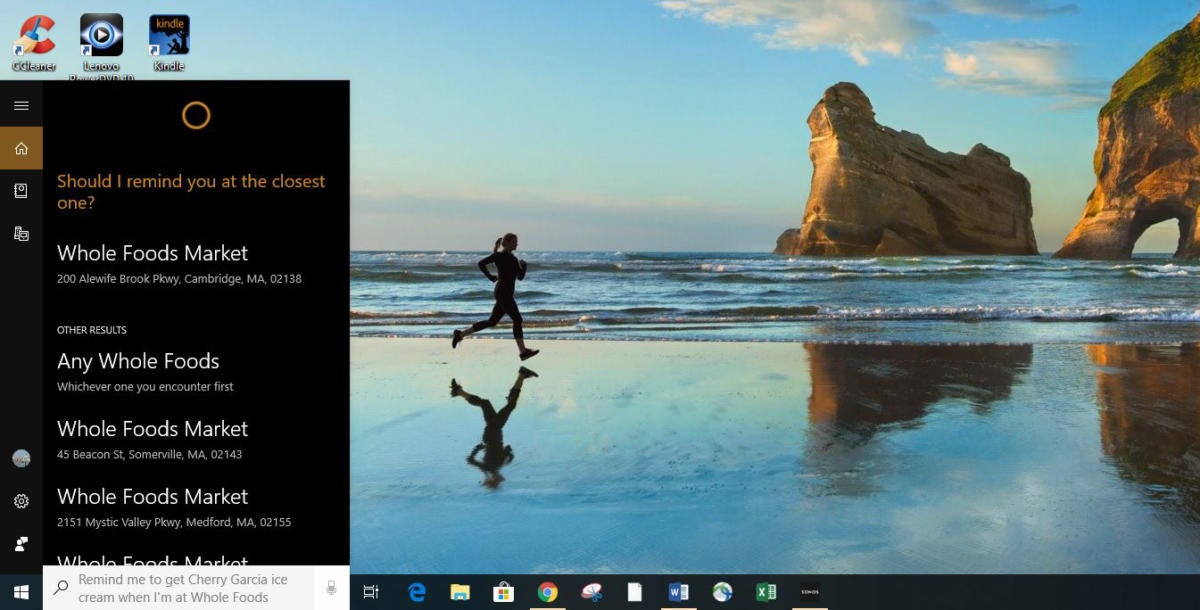 win10 cortana location reminder