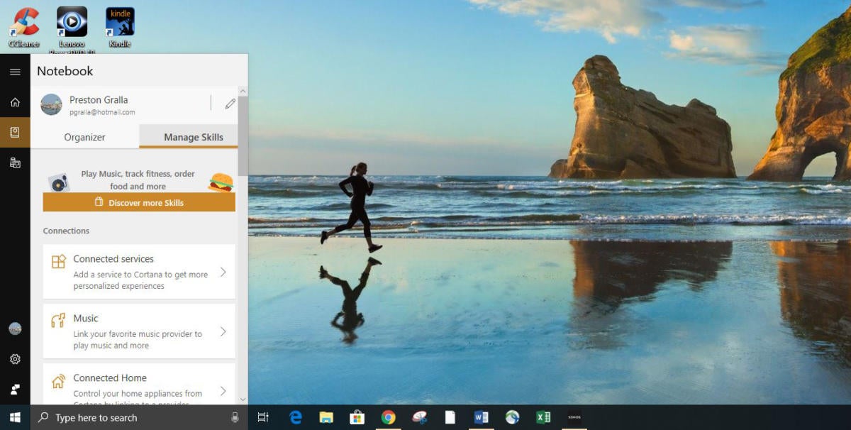 win10 cortana manage skills