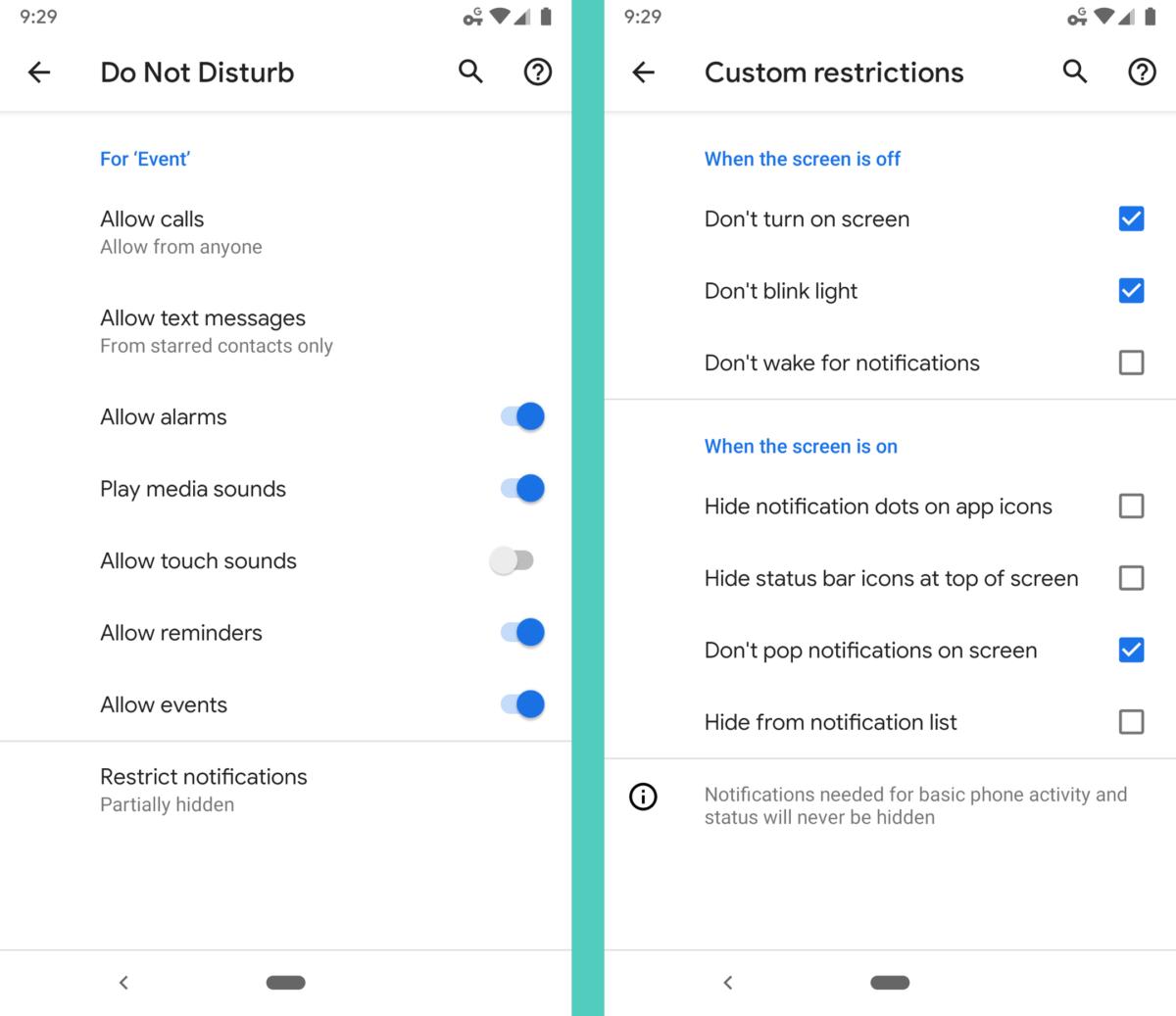 Google Calendar Android - Opciones de silencio de eventos