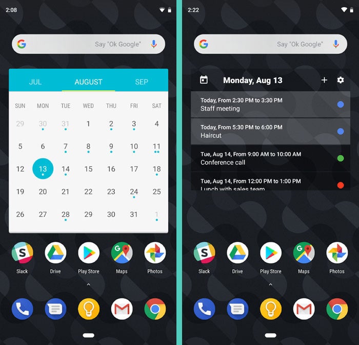 Google Calendar Android - Widgets