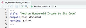 Run Document icon in RStudio