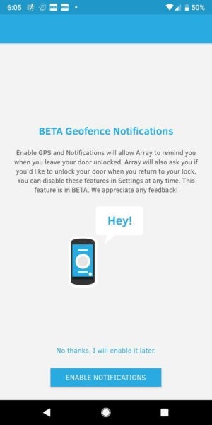 array app geofencing in beta