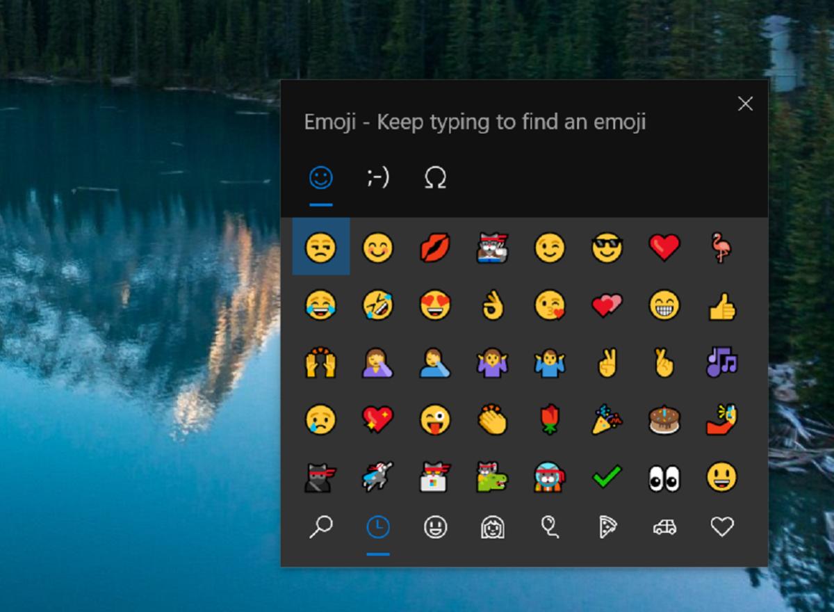 Microsoft Windows 10 emoji keyboard 1