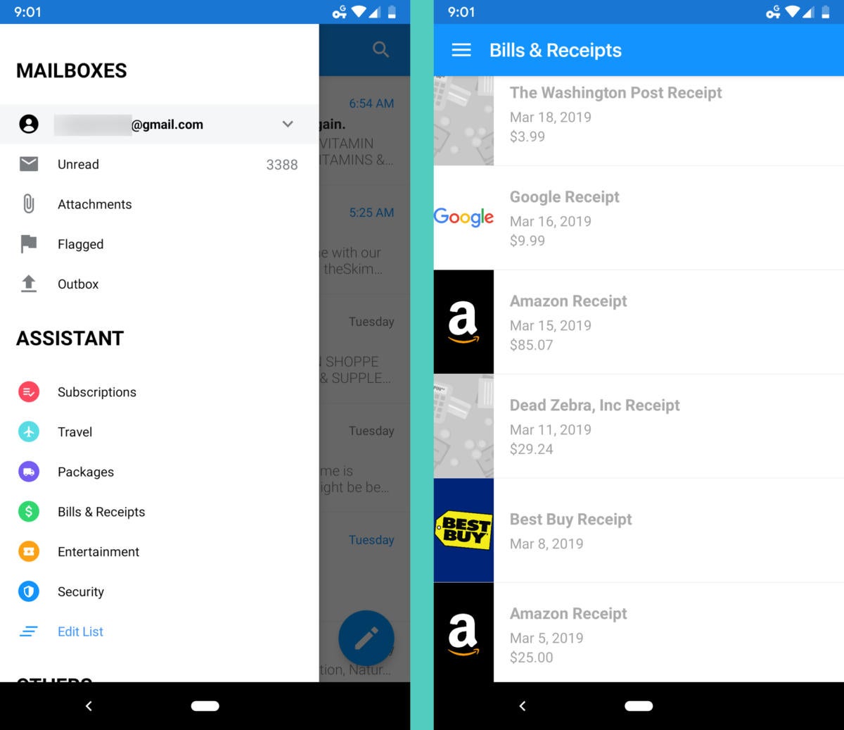 Aplicaciones de correo electrónico alternativas de Gmail para Android - Edison
