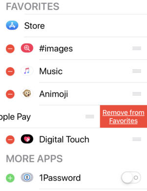ios messages remove from favorites