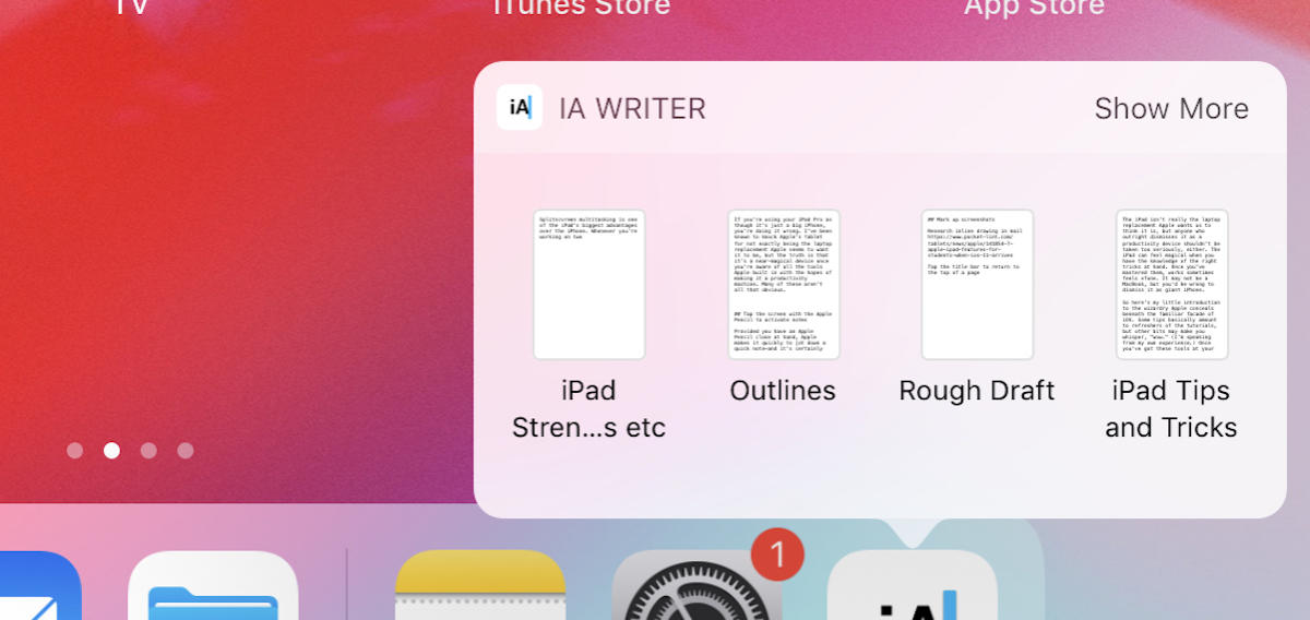 ipad recent files
