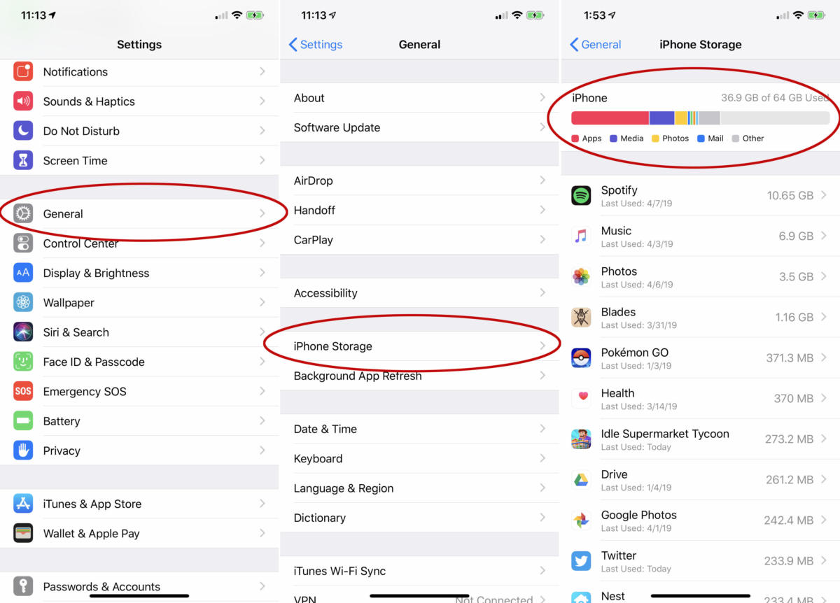How do I reduce iOS storage on my iPhone?