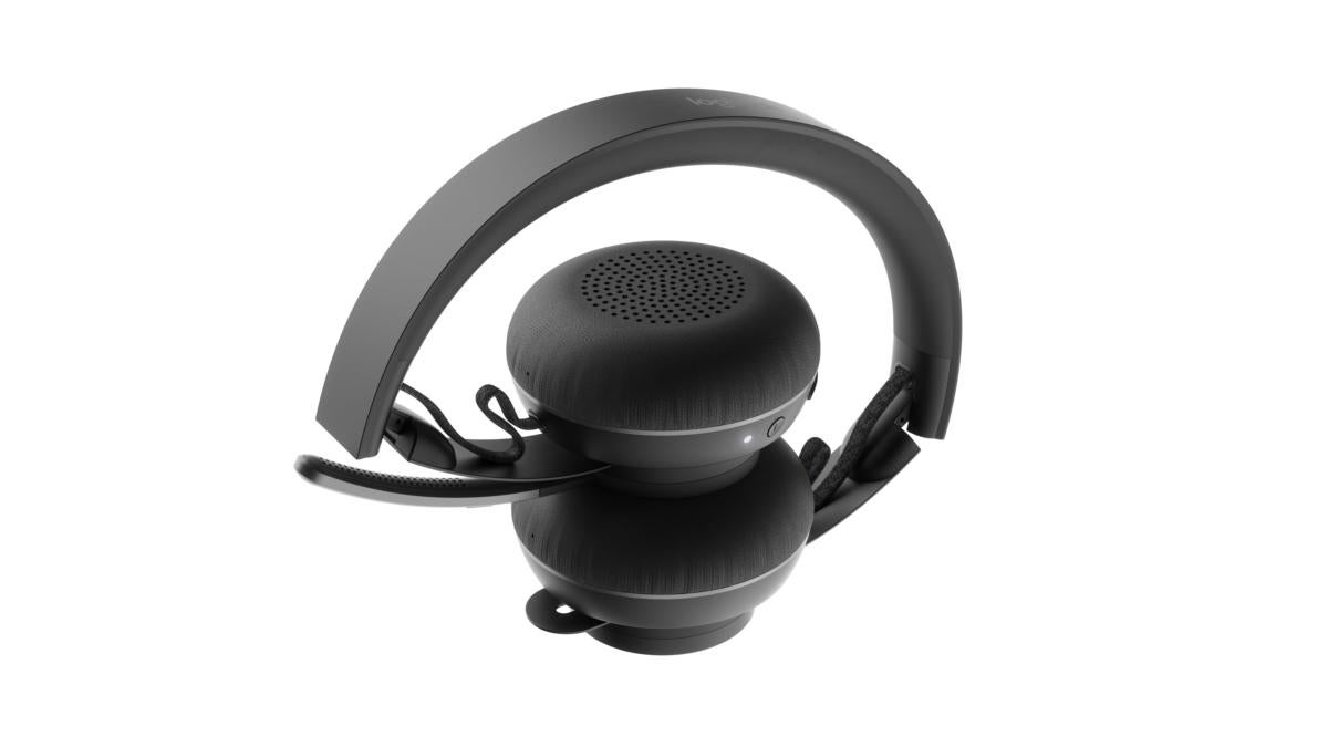 logitech zone wireless headset folded