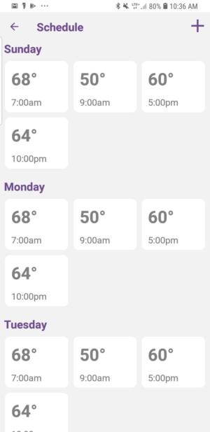 Mysa smart thermostat app