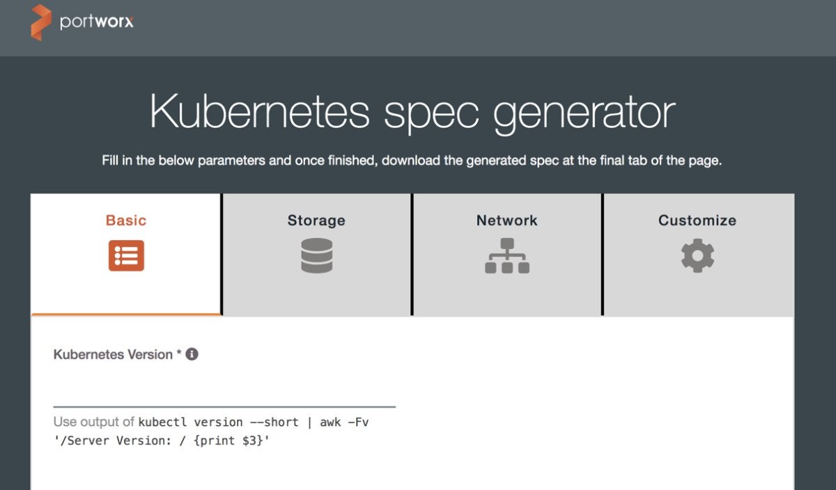 portworx kubernetes spec gen