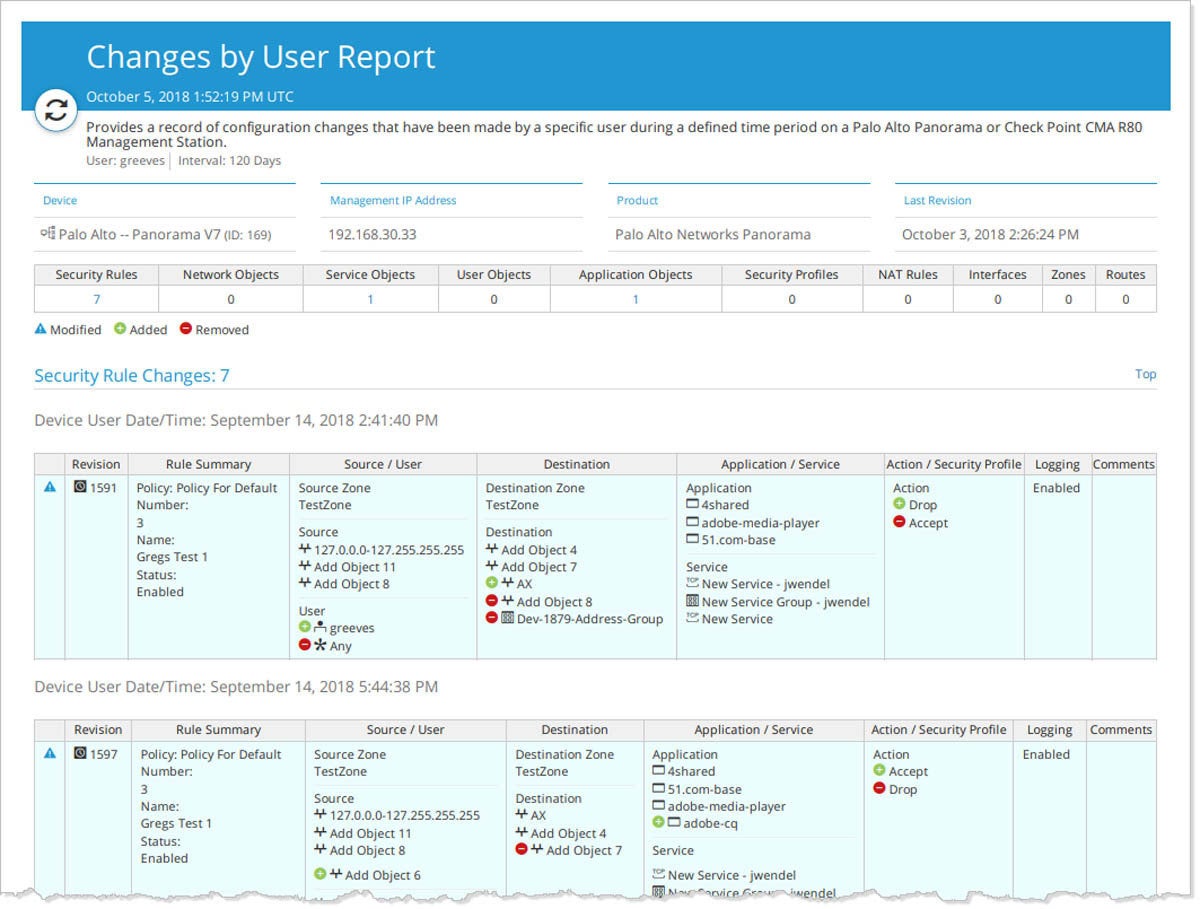 firemon changes by user report