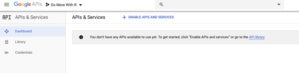 Enable API in the Google Developers Console dashboard