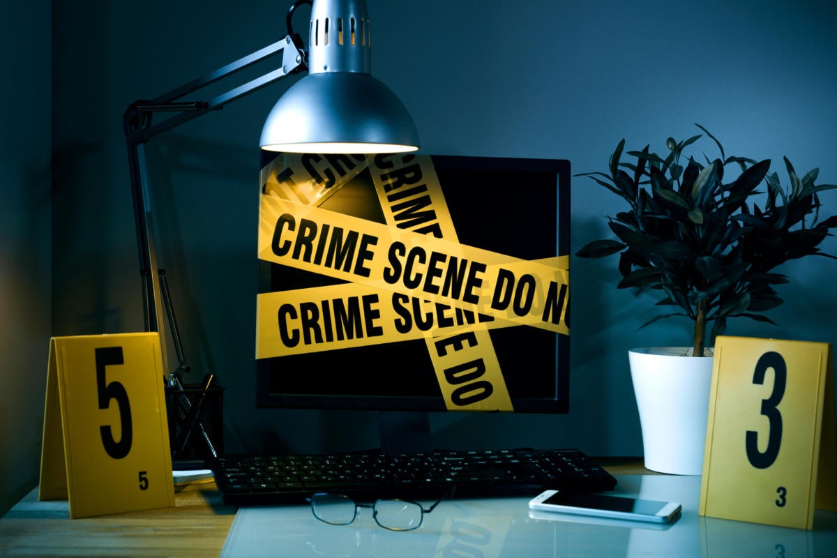 computer crime scene / hacked / infected / cybercrime / cyberattack