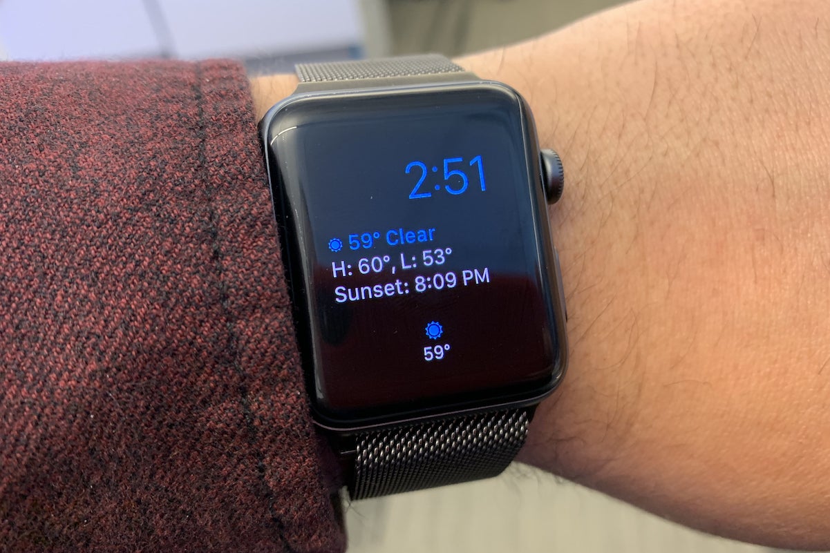 carrot weather complication in apple watch