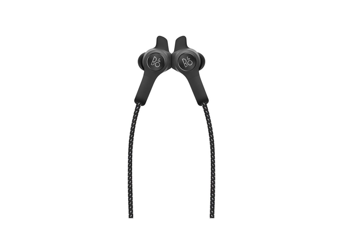 The Beoplay E6 has magnets that clasp together to keep the headphones around your neck when not in u