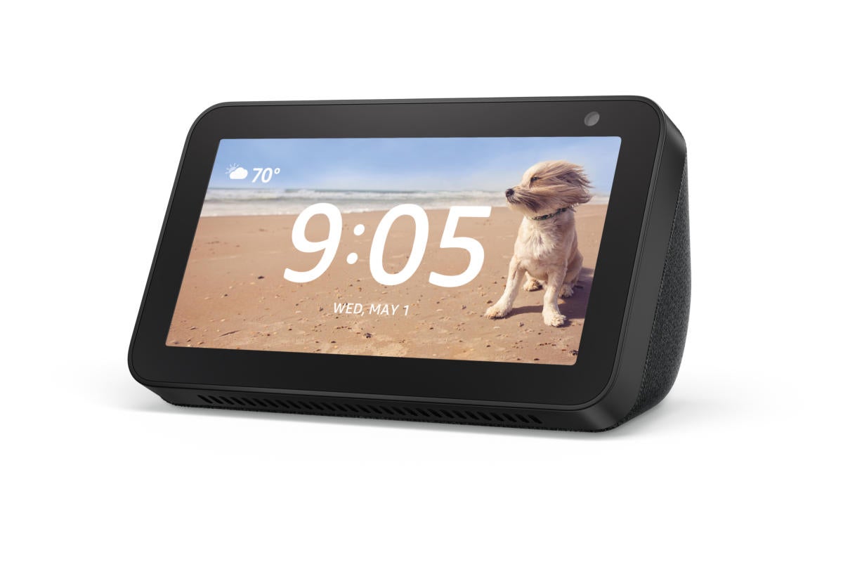 echo show 5 charcoal front left angle