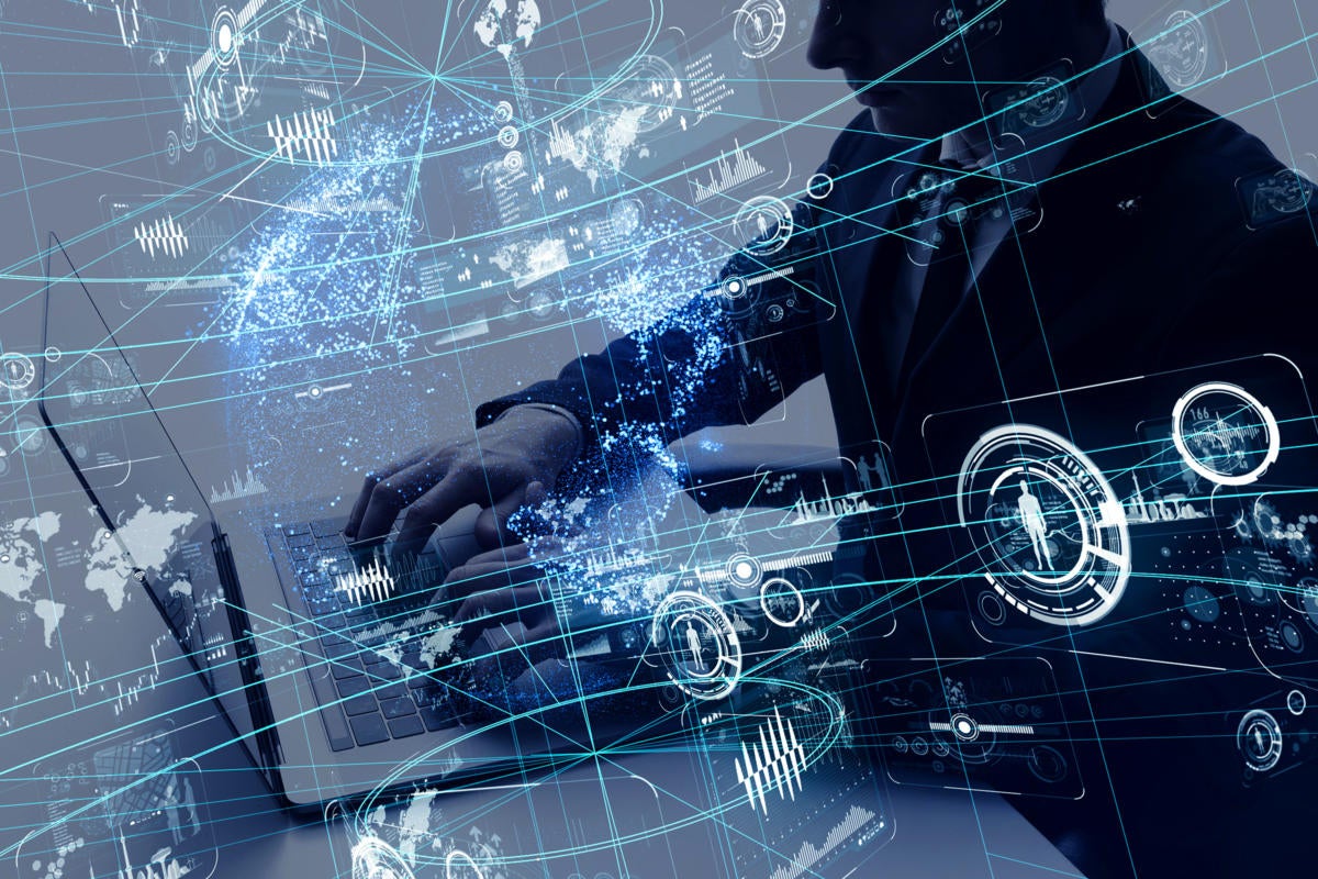 An engineer reviews strategy framework data.