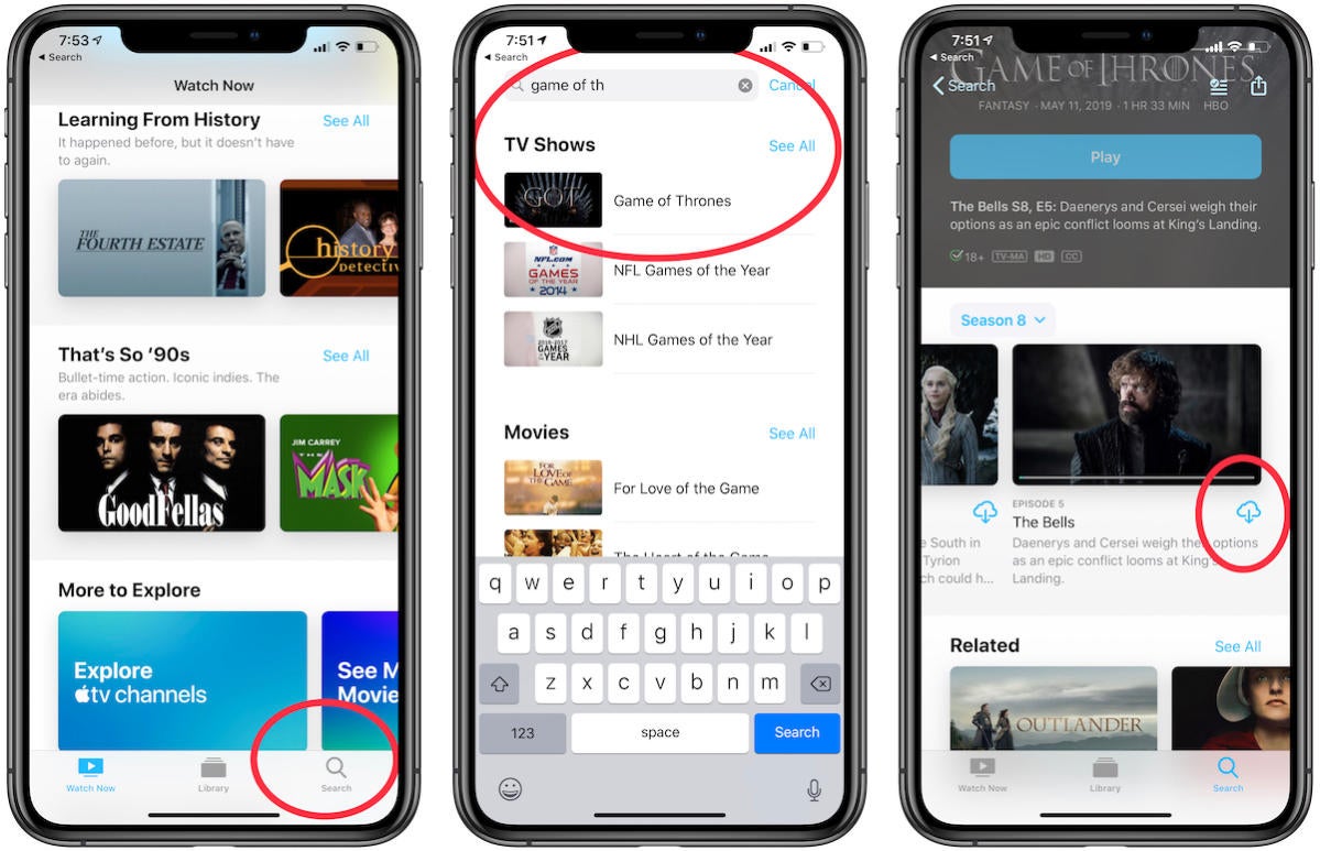 How To Download Shows For Offline Viewing The Iphone S Apple Tv