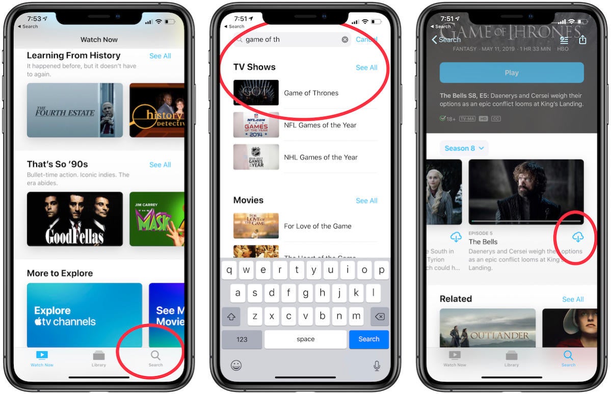How download for offline viewing the iPhone's Apple TV app | Macworld