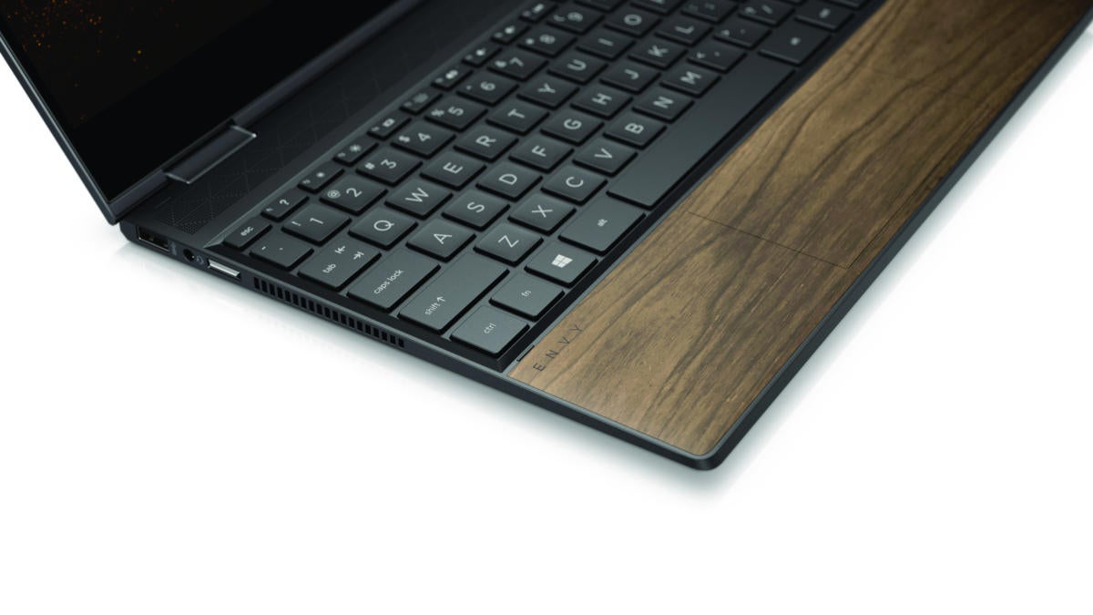 hp envy x360 13 and 15 in nightfall black deck close up