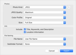 mac911 photos export options jpeg