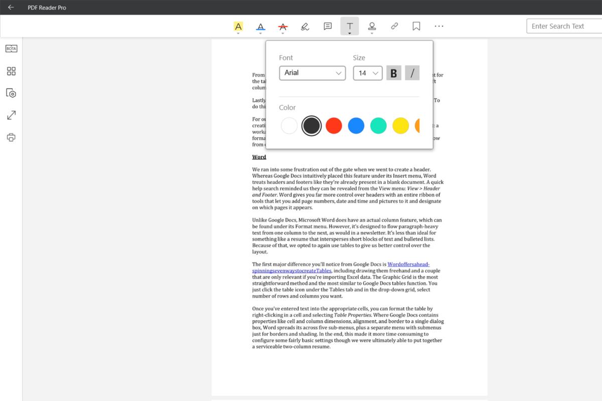 pdf reader pro text