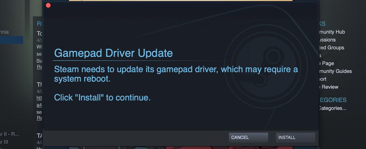 steam link gamepad driver update