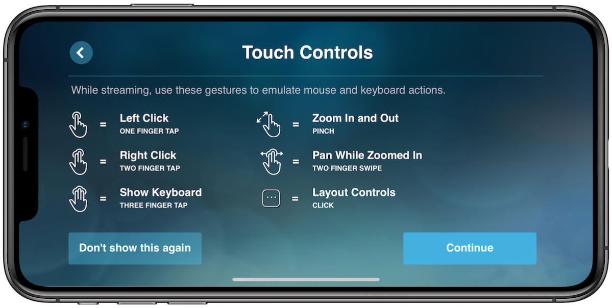 steam link touch controls ios