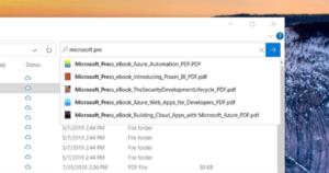 windows 10 file explorer search large
