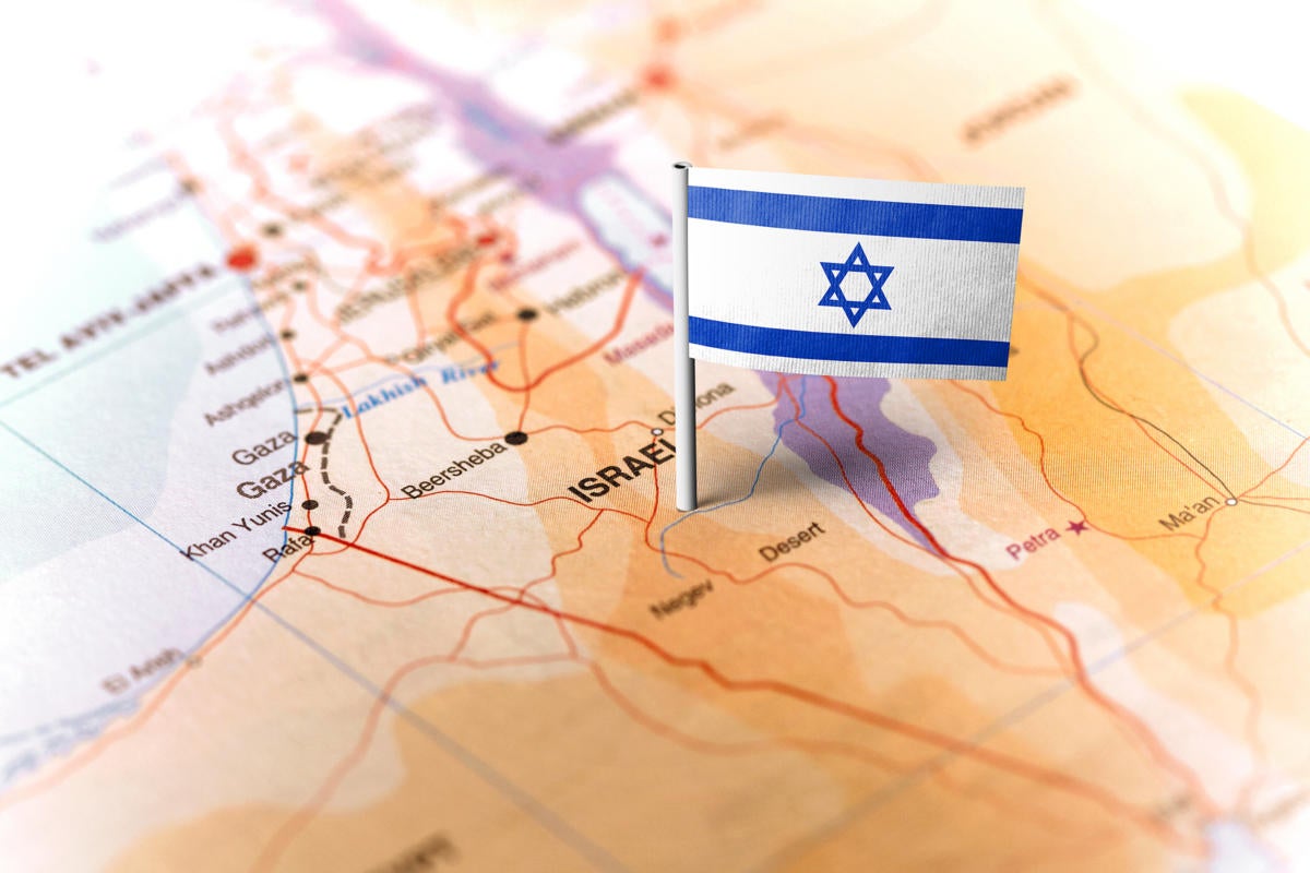 CIO | Middle East  >  Israel  >  Flag planted on map