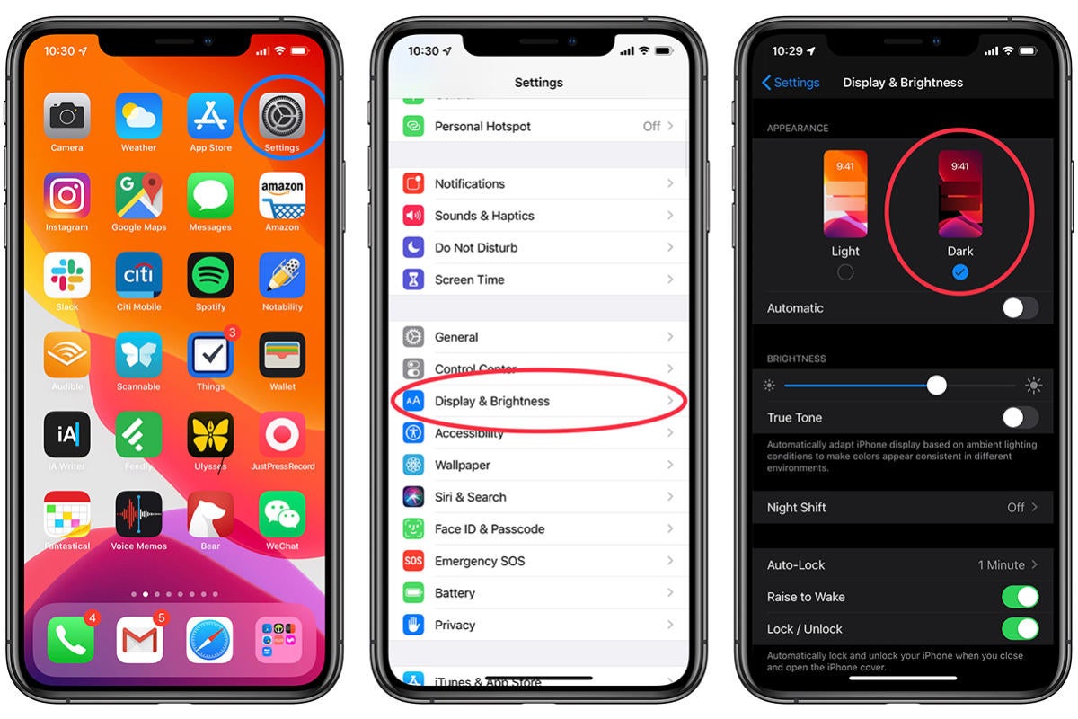 how to turn on iphone dark mode