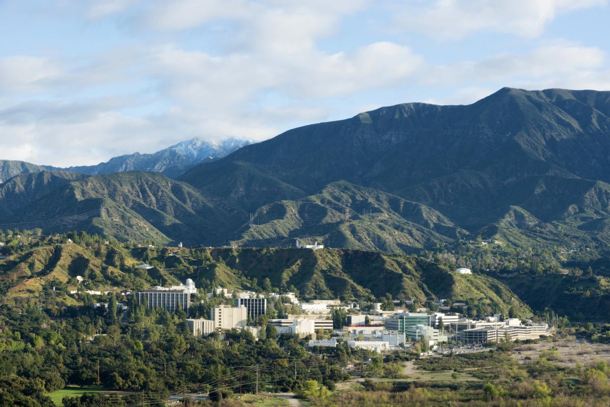 jpl lab with snow in mountains copy