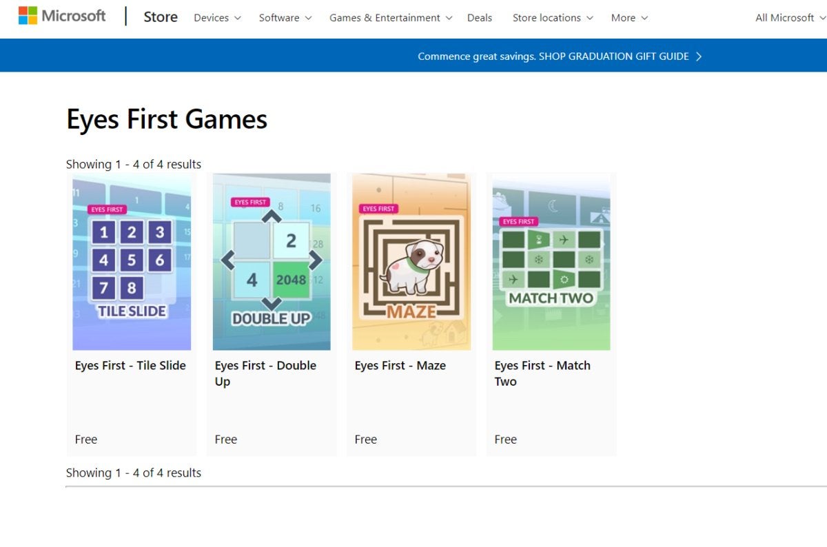 microsoft windows eyes first games