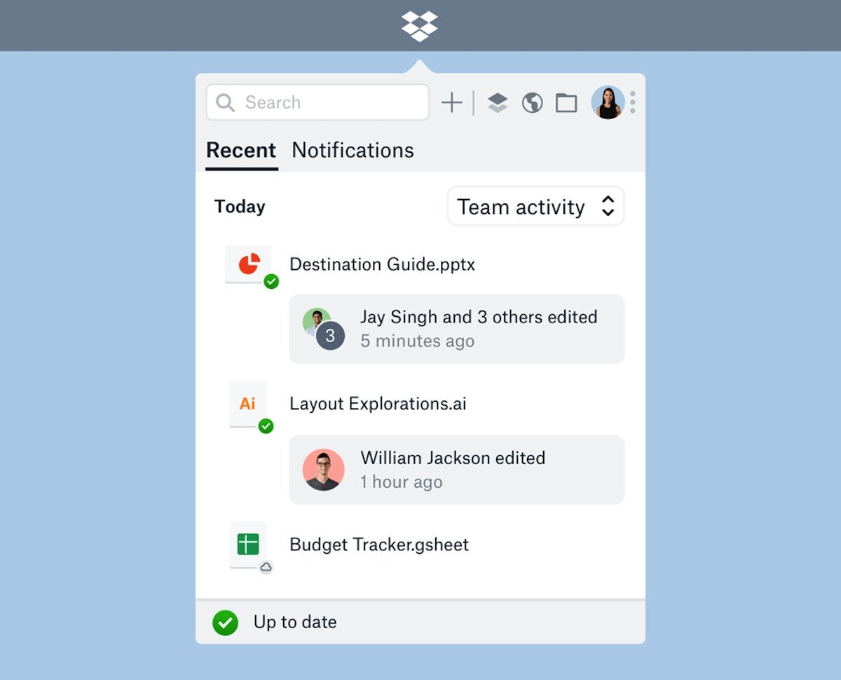 new dropbox team activity