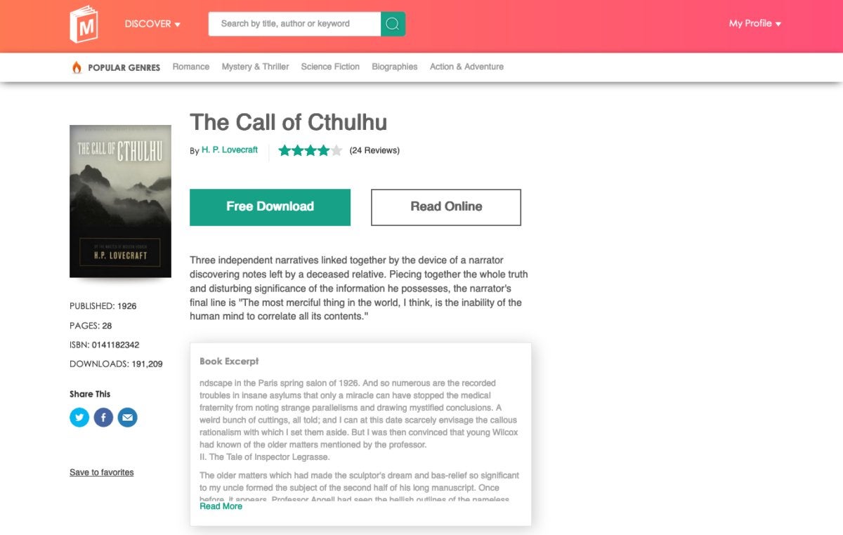 screenshot 2019 06 27 the call of cthulhu by h p lovecraft free ebook