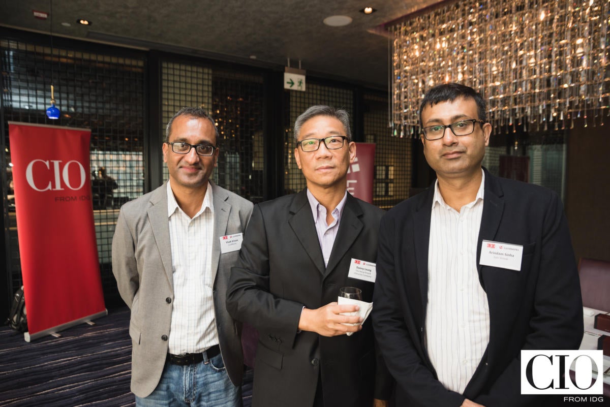 From left: Vivek Sriram, CMO, Lucidworks; Danny Leung, senior IT manager, The Hong Kong & China Gas Company; and Arindam Sinha, group CIO, Epic Group.
