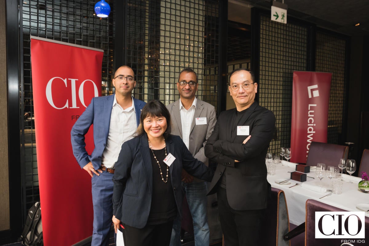 From left: Will Hayes, CEO; Vivek Sriram, CMO; and Robert Lau COO, APAC, of Lucidworks with CIO New Zealand editor Divina Paredes.