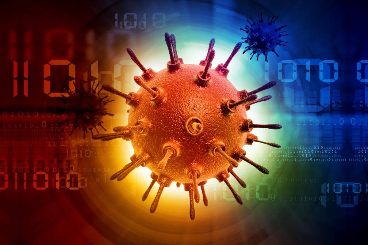 virus illustration on digital background