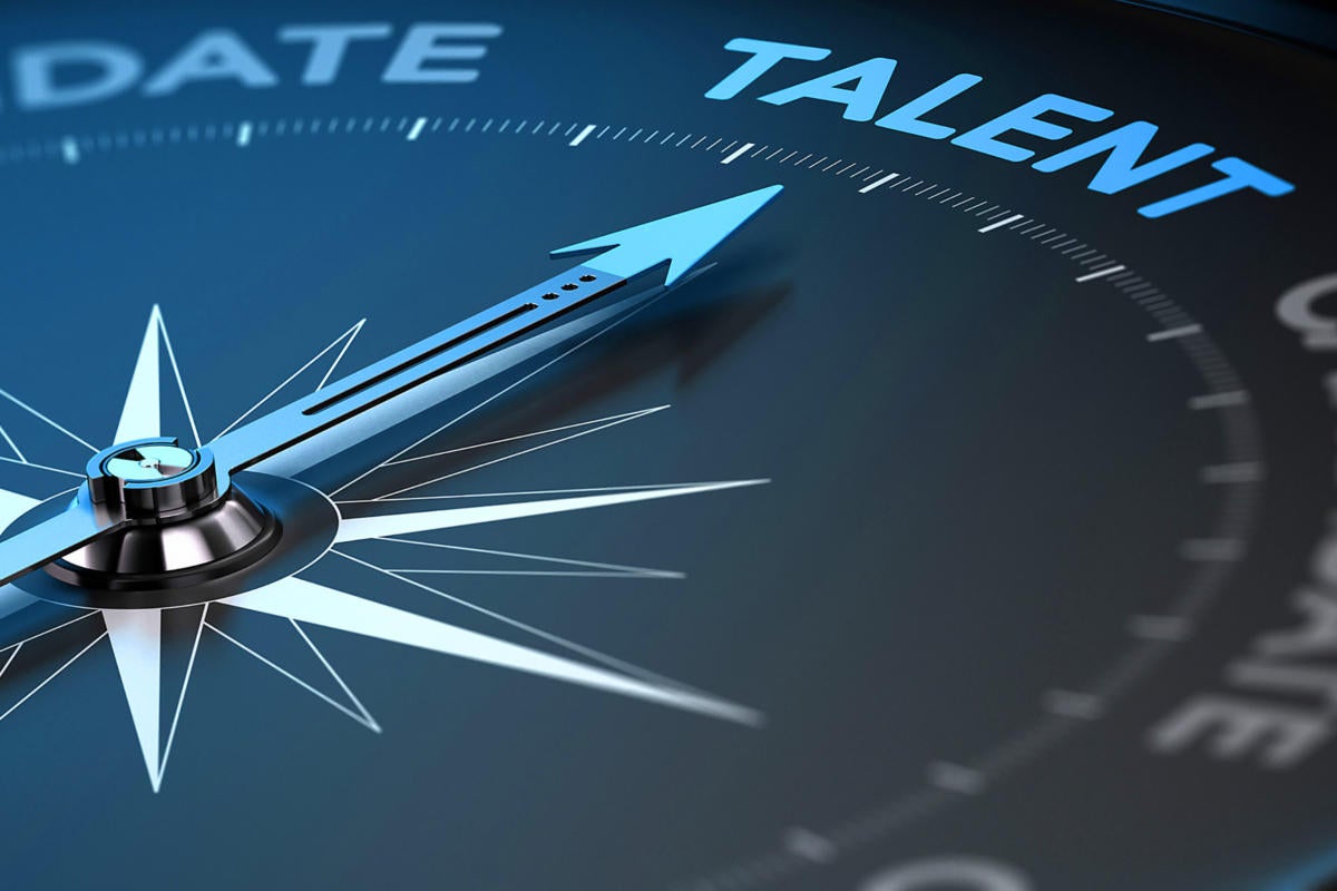 Recruitment  >  Hiring compass pointing toward talent