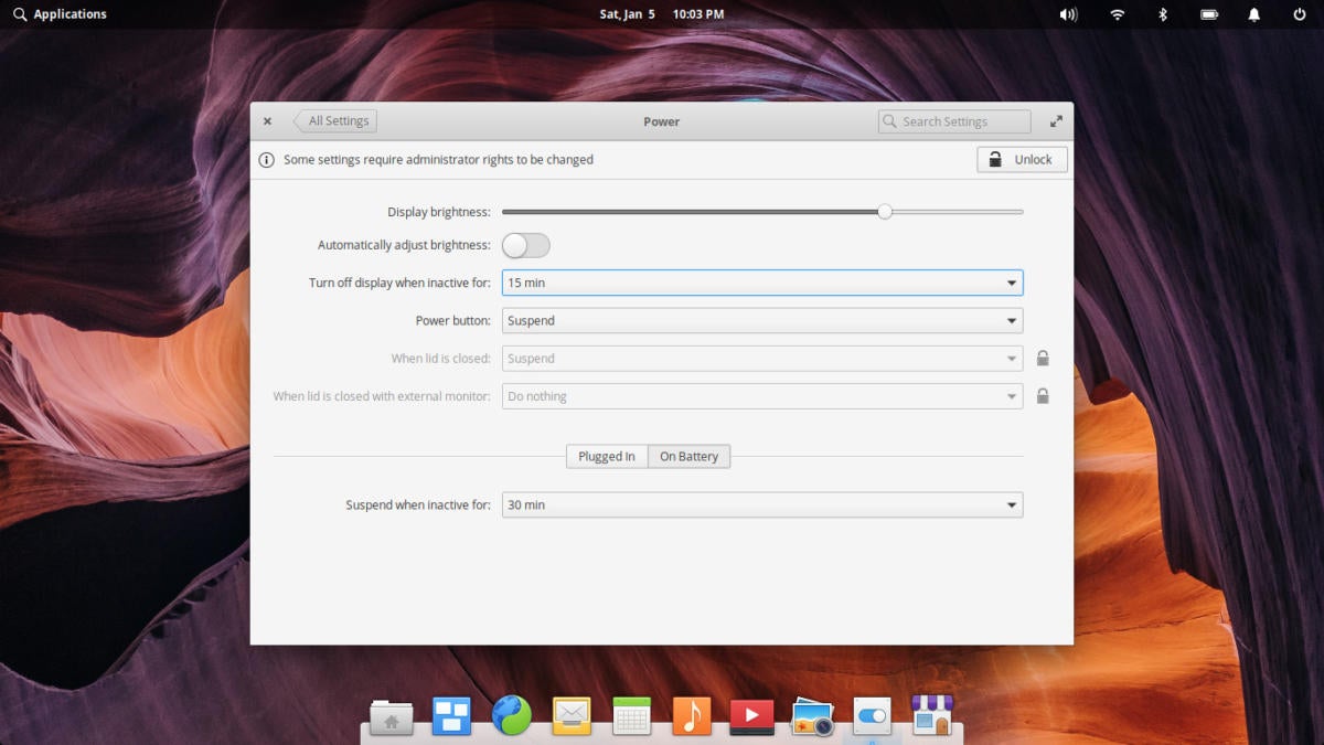 elementaryos 13 power settings