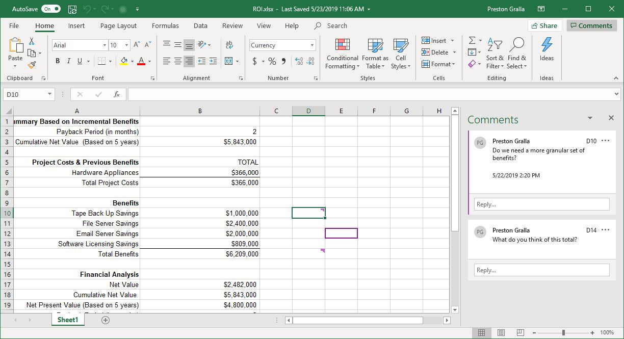 does excel in office 365 support drill down
