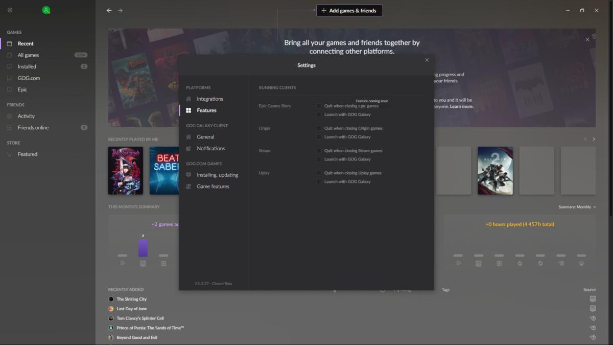 GOG Galaxy 2.0.68.112 download the new version